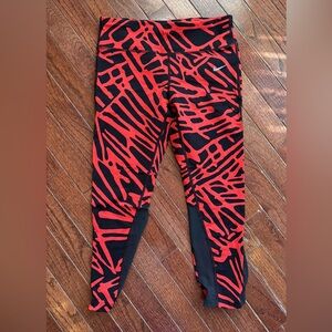 Nike Women's Red and Black Patterned Leggings
